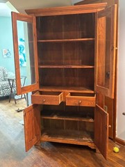 antique china cabinet hutch, 14 1/4” deep. 39” wide. 71 1/2 height Very old