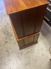 Oak Office Cabinet w/ Rolltop Section
