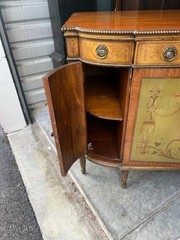 Italian Style Hand Painted with Cherubs Mahogany Cupboard Sideboard.