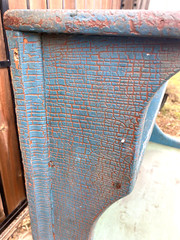 Antique 19th Cent Primitive Pine Blue Painted Cupboard Grain Box Sink we Deliver