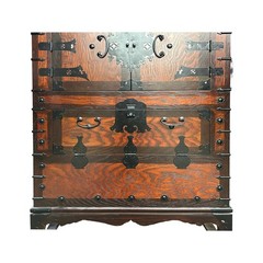 Oriental Brown Black Hardware Drawers Accent Storage Cabinet GB288