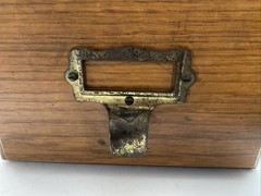 One Drawer Oak File Card Drawer w/ Brass handle Library Ref 4×6