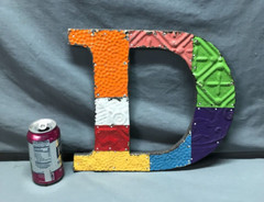 Decorative Salvaged Tin Ceiling 12″ Patchwork Mix Color Letter D Metal 354-25B