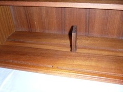Vtg Mid Century Eppco Enterprises Teak Tambour Door Wall Mount Cabinet 18x12x8