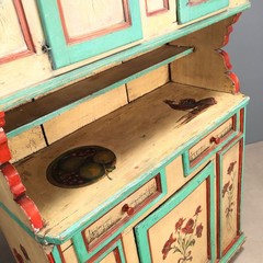 Antique Cupboard Lacquered Wood Drawers Romania XIX Century Original