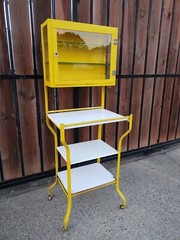 Industrial Antique Metal Medical Open Shelve Etagere Cabinet 56x 16.5×21