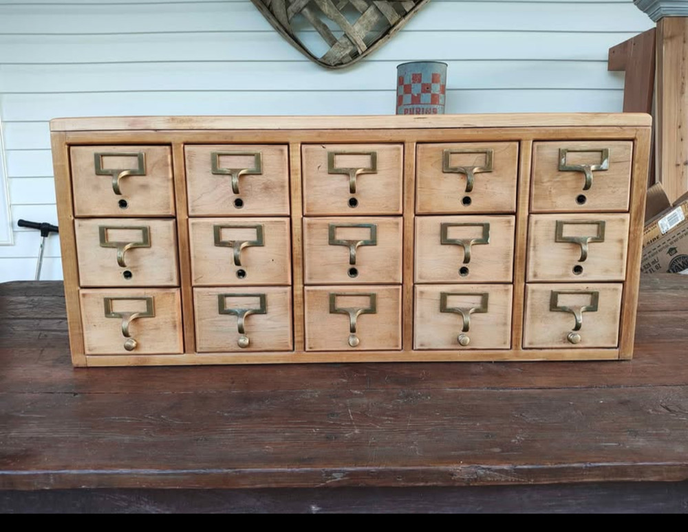 antique library card catalog