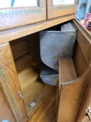 👀💐Handpainted Antique Floral Oak Hoosier Cabinet BEAUTIFUL 👀💐