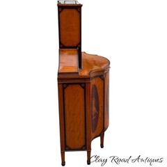 Antique George III Satinwood Inlaid Figural drawing cabinet server sideboard