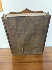 Antique Oak Medicine Cabinet with Mirror Skeleton Key 1900s Arts & Crafts Period