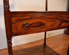 1910s Antique English Regency Rosewood Book-match Etagere display with 4 shelves
