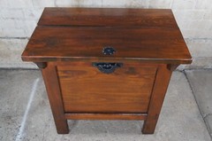 20th Century Korean Elmwood Rice Chest Storage Bin Tansu Altar Cabinet Locks 38″