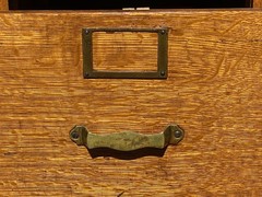 Antique Arts & Crafts Tiger Oak Three Drawer Office File Cabinet