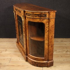 English sideboard furniture cabinet in inlaid wood antique style 20th century
