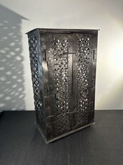 Antique Tin Pie Safe Cabinet Perforated Metal Pantry Rustic Farmhouse 19”