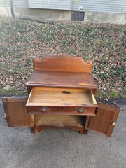 Antique Eastlake Victorian Walnut Washstand/Commode Cabinet Late 1890s.