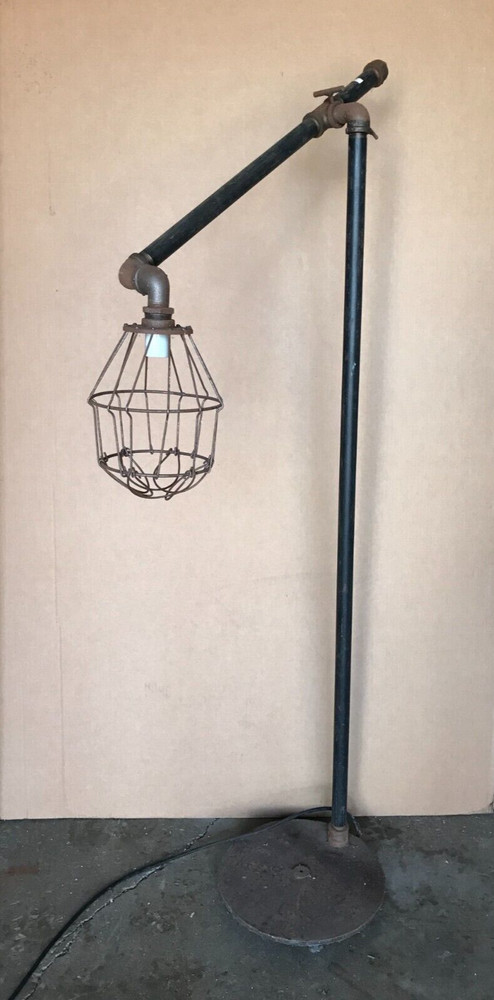 VTG 63″ Tall Steampunk Industrial House Shop Garage Birdcage Floor Lamp 1015-26B