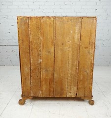 18th century Spanish Baroque Red & GIlt painted Slant front Desk