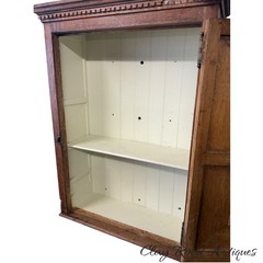Antique victorian tiger oak hanging cupboard medicine cabinet raised panel