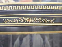 Drexel 1955 black laquer breakfront asian china cabinet
