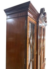 COUNCIL BANDED MAHOGANY INLAID CHINA CLOSET