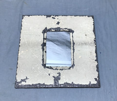 VTG Shabby 11″ Sq. Photo 4×6 Tin Ceiling Mirror Picture Frame Old 1706-25B
