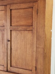 Corner CABINET Cupboard, Ohio, attr Shaker Union Village, Walnut, early1800 80″t