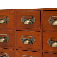 16 Drawers Tabletop Library Card Catalog Cabinet Vintage Apothecary Storage Box