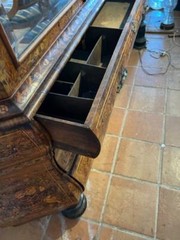 Early 19th Century Dutch Marquetry Bookcase Cabinet