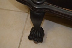 VINTAGE ~ OAK CHINA CABINET ~ BEAR CLAW FEET ~ ORIGINAL GLASS ~ 1850 – 1899