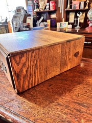 Vintage Wood Card Catalog 2 Drawer Oak Library Desk File Cabinet