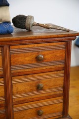 Antique Apothecary Cabinet watchmaker wood drawer brass knob Chest vintage