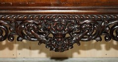 ANTIQUE BURR WALNUT LION HAIRY PAW FEET DRINKS CABINET WILLIAM & MARY STYLE