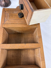 Vintage Primitive Wooden Hanging Spice Cabinet 4 Drawers Wall Mount