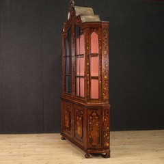 Great inlaid display cabinet Dutch sideboard double body 20th century bookcase