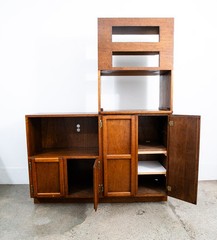 Mid Century Modern Audio Cabinet Record Storage Credenza Low 4 Doors Custom Hifi