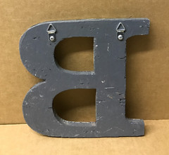 Decorative Salvaged Tin Ceiling 8″ Patchwork Shabby Silver Letter B Old 194-26B
