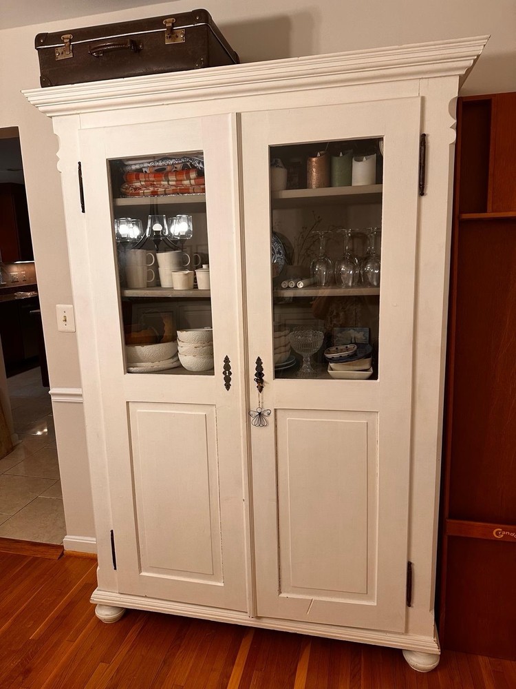 Antique Wooden Linen Cabinet