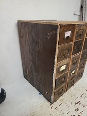 Vintage 15 Original Drawer Index Card File Cabinet Rustic