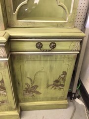 Karges Green and Gold Chinoiserie China Cabinet