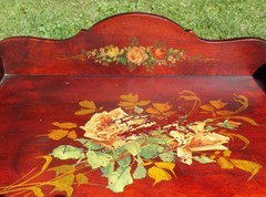 Vintage French Vernis Martin Style Hand Painted Music Cabinet Record Stand
