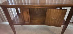 Mid Century Modern Bar Cart Cabinet Server Expanding Top Storage Rolling MCM