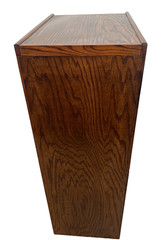 Vintage Tiger Oak File Cabinet Four Drawers One locks Paneled Sides Legal SIze