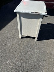 Vintage White Antique 1930-40’s Farmhouse Shabby cabinet Porcelain Top