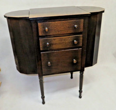 Antique 29″ Imperial Solid Mahogany Martha Washington 3-Drawer Sewing Cabinet