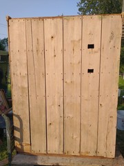 Antique Primitive Cupboard Cabinet Rustic Pine panelled farmhouse