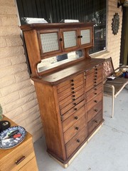 Antique dental Cabinet With amethyst knobs