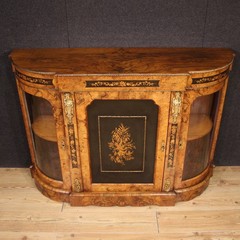 English sideboard furniture cabinet in inlaid wood antique style 20th century
