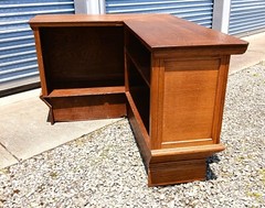 Antique Quarter Sawn Oak L Shaped General Store Counter Bar 1920s