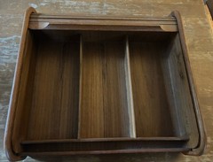 VTG Teak Wood Tambour Door Cassette Case Cabinet Holds 36 Tapes Eppco Ent. Thai